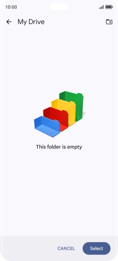 To create a new folder, press the new folder icon and follow the instructions on the screen to create a new folder.