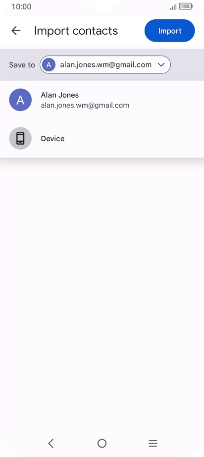 Press the required Google account.