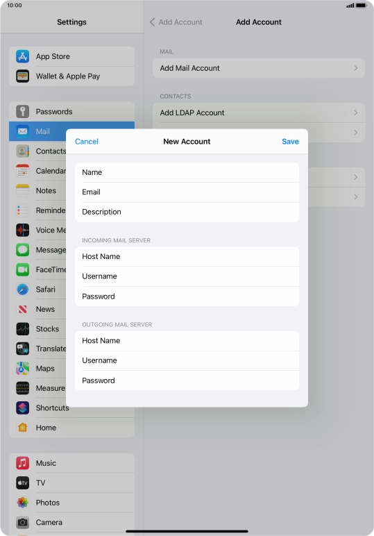 Press Save. Your email account has now been set up. To select more settings for incoming and outgoing server, proceed with the following steps.