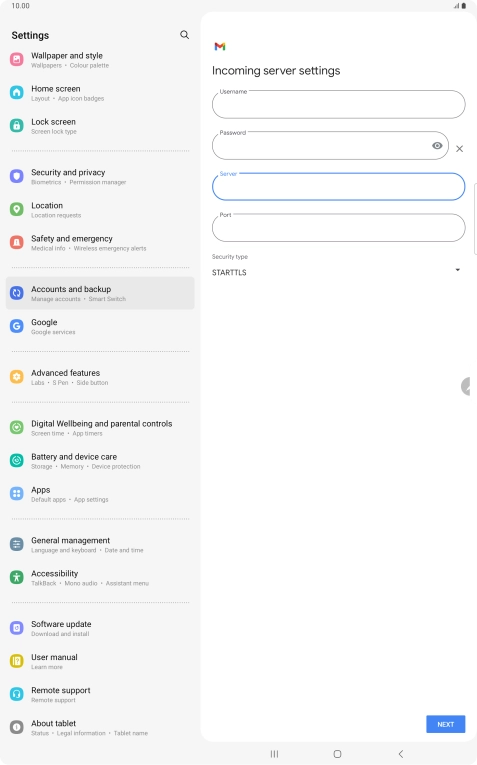 Press the field below 