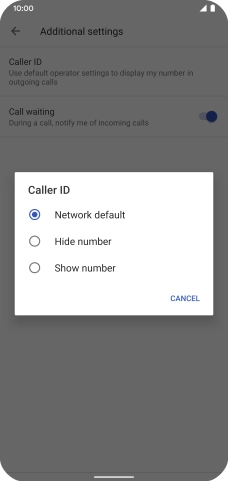 Press Show number to turn on caller identification.