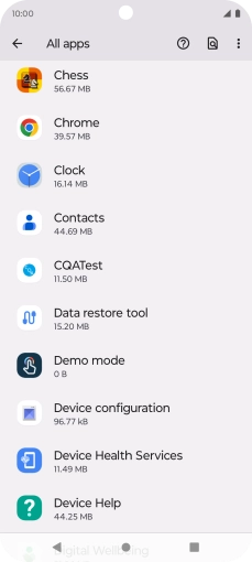 Press the required app.