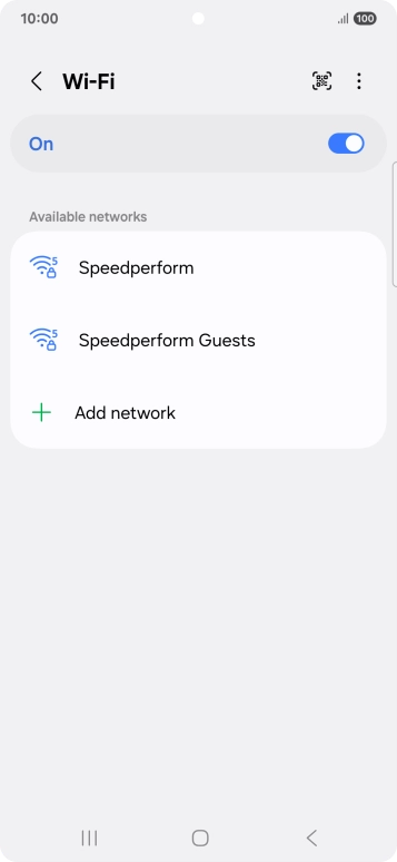 Press the required Wi-Fi network.