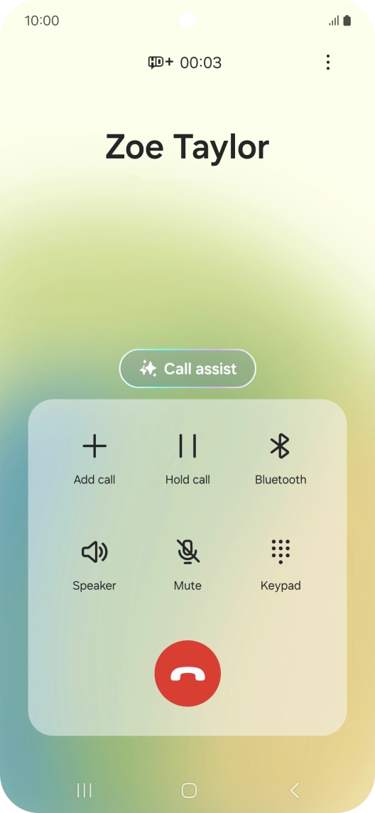 Press Call assist during a call.