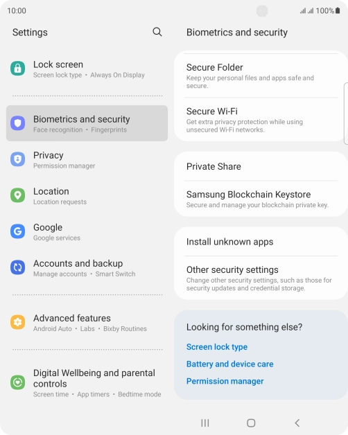Press Other security settings.