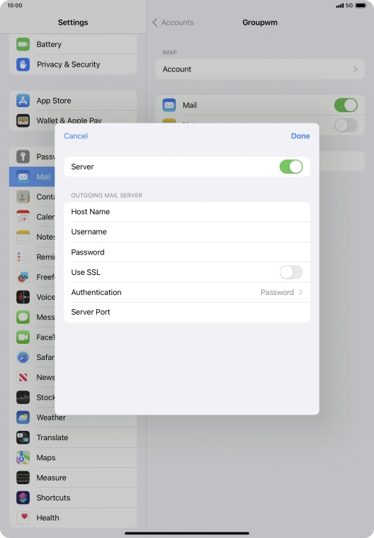 Press the indicator next to 