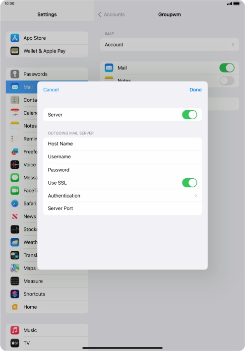 Press the indicator next to 