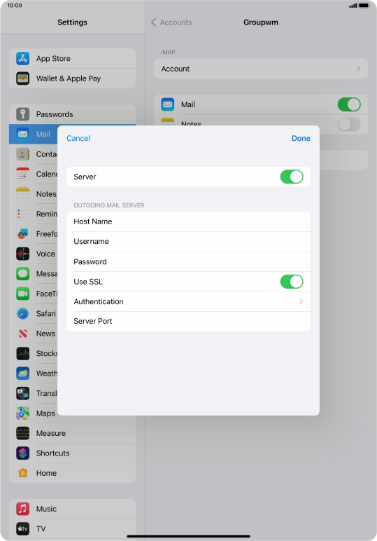 Press the indicator next to 