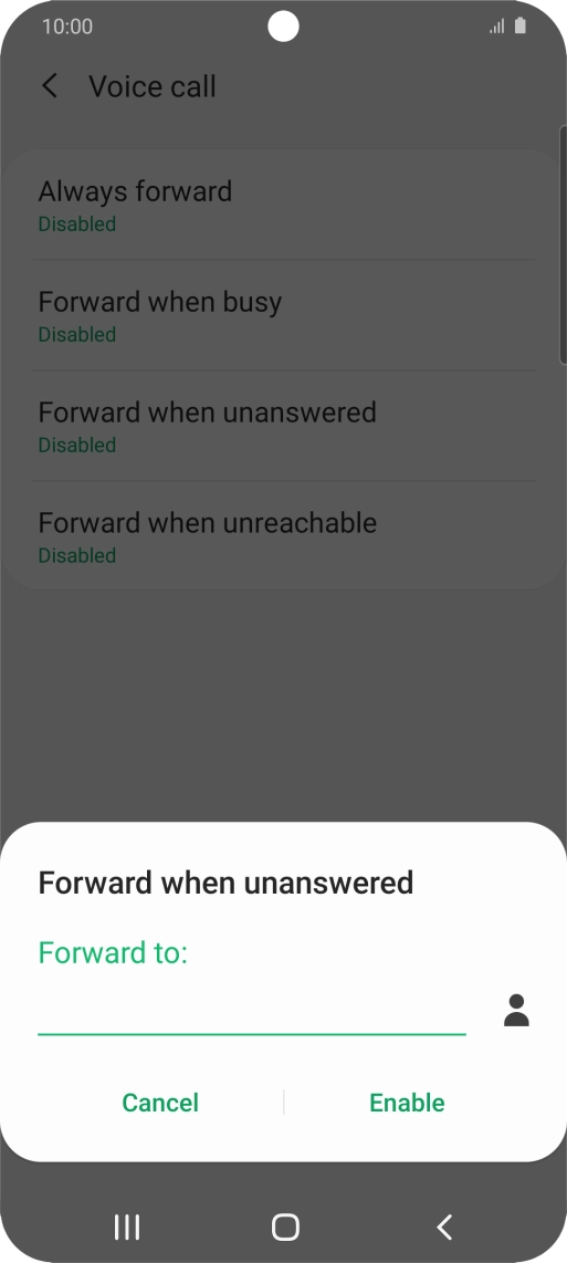 Key in +447953222222 and press Enable.