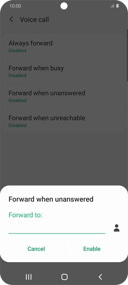 Key in +447953222222 and press Enable.
