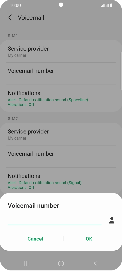 Key in +447953222222 and press OK.