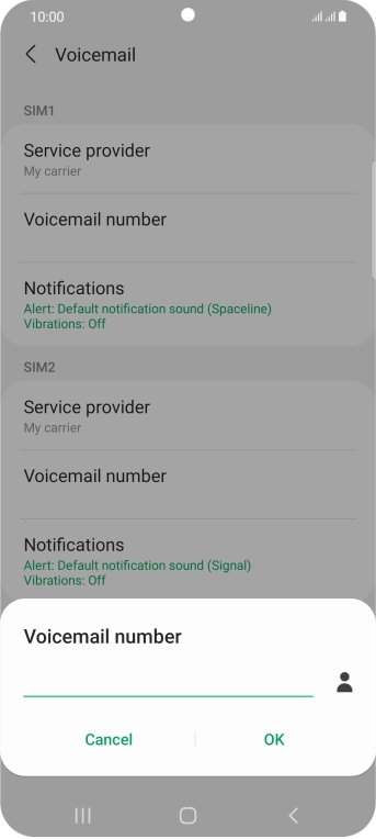 Key in +447953222222 and press OK.