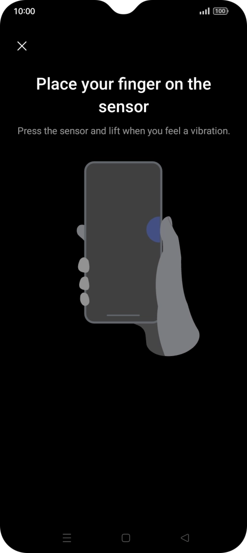 Follow the instructions on the screen to create the phone lock code using your fingerprint.