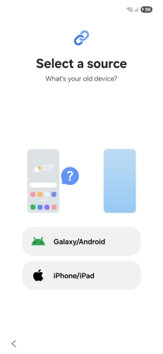 Press the required setting and follow the instructions on the screen to transfer the content from another phone.
