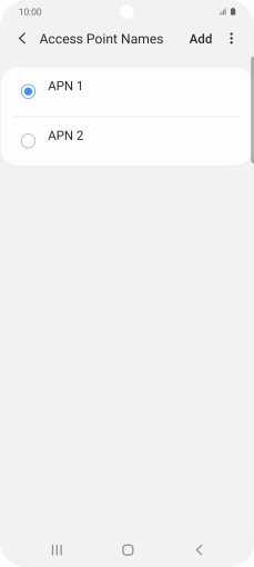 Press the field next to the data connection to activate it.