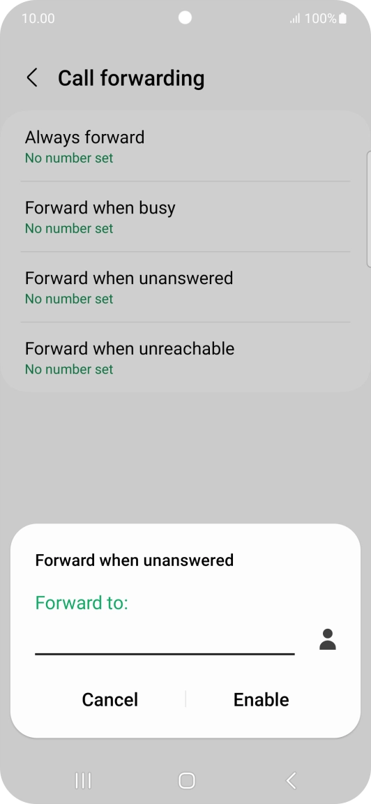 Key in +447953222222 and press Enable.