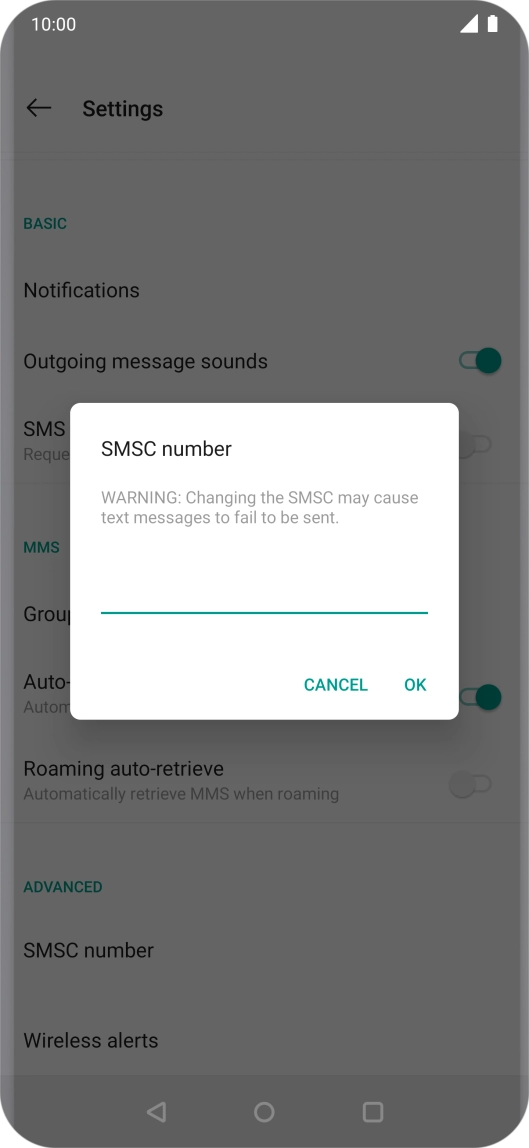 Key in +447958879879 and press OK.