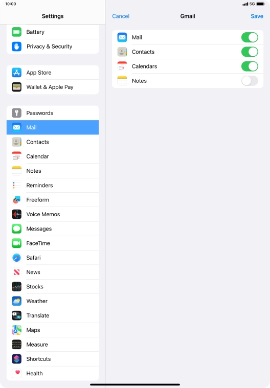 If this screen is displayed, you email account has been recognised and set up automatically. Follow the instructions on the screen to key in more information and finish setting up your tablet.