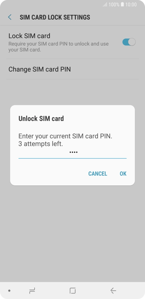Key in your PIN and press OK. The default PIN is 1111.