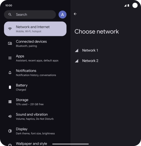 Press the required network.