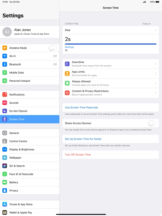 Press the time below 