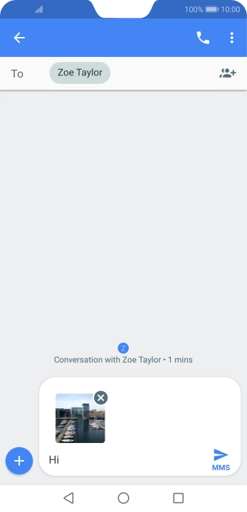 Press the send icon when you've finished your picture message.