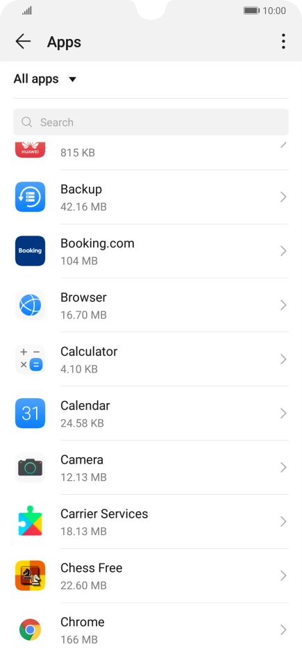 Press the required app.