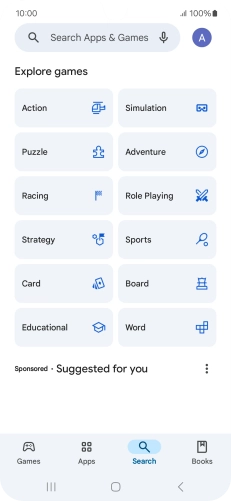 Press the search field.