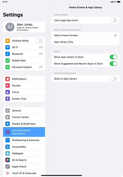 To add new downloaded apps to both the home screen and App Library, press Add to Home Screen.