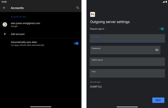 Press the field below 