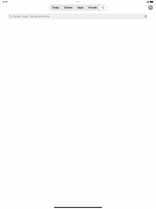 Press the search field.