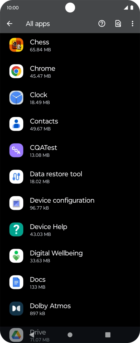 Press the required app.