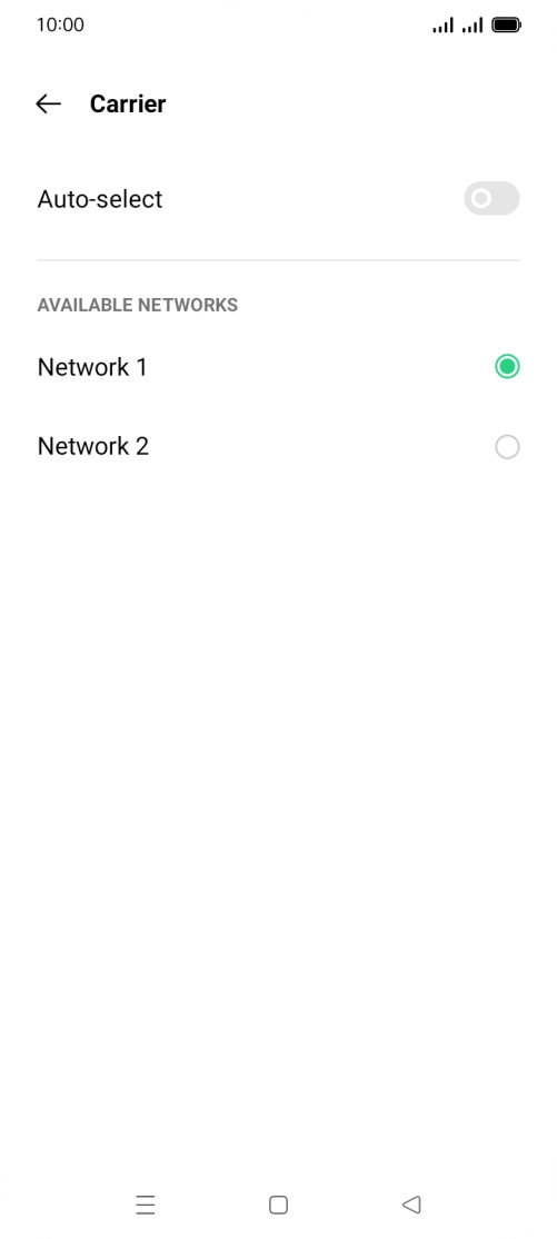 Press the required network.