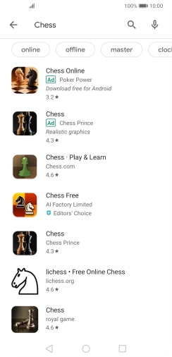 Press the required app.