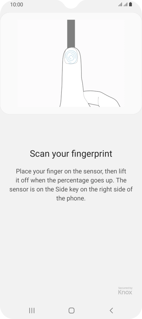 Follow the instructions on the screen to create the phone lock code using your fingerprint.