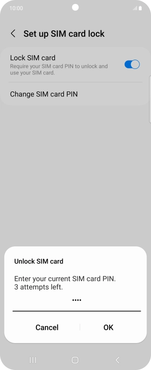 Key in your PIN and press OK. The default PIN is 1111.