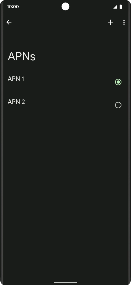 Press the field next to the required data connection to activate it.