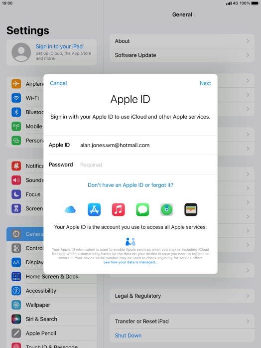 Press the field next to 