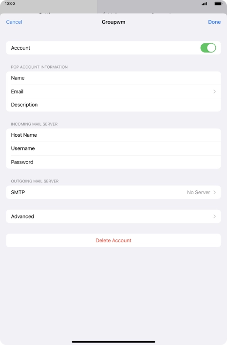 Press SMTP.