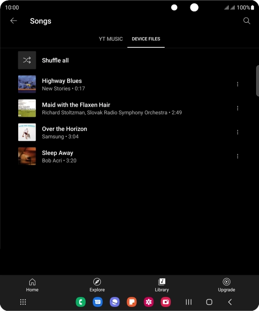 Press the required audio file.