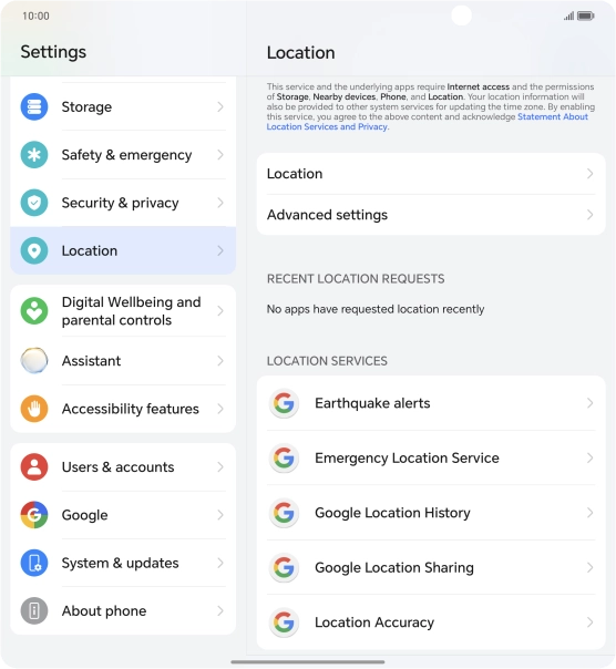 Press Location Accuracy.