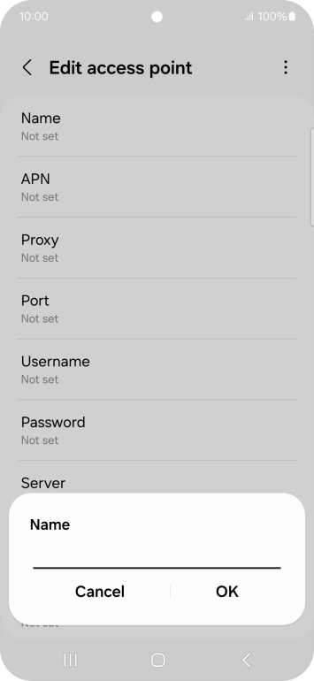 Key in EE Internet and press OK.