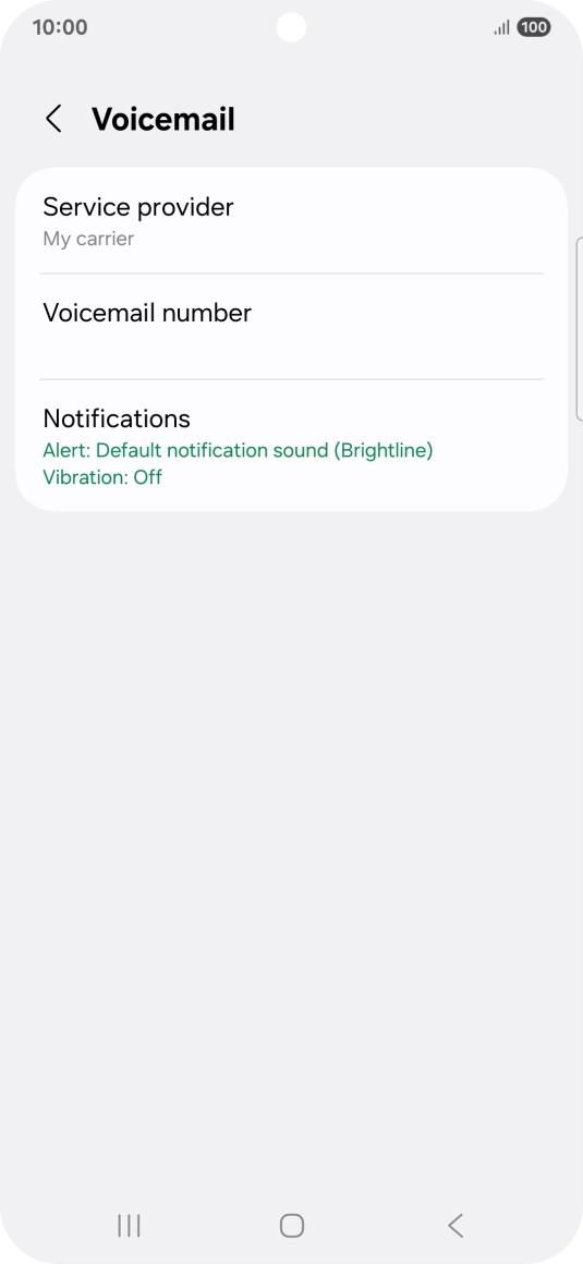 Press Voicemail number.