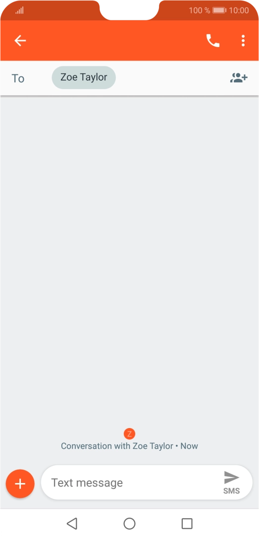 Press the text input field and write the text for your text message.