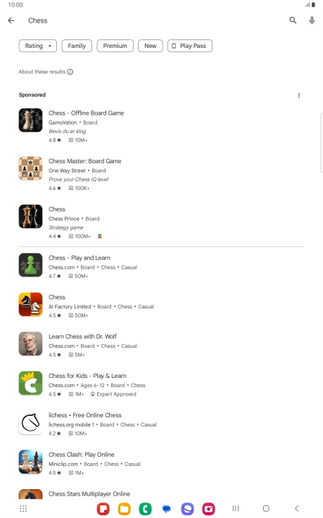 Press the required app.