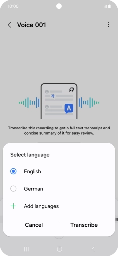 Press the recorded language.