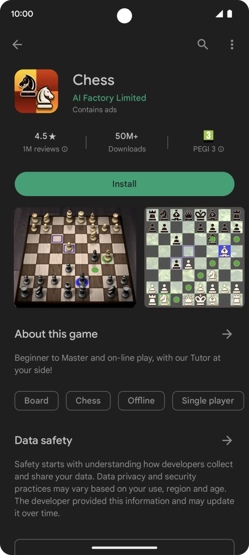 Press Install and follow the instructions on the screen to install the app.