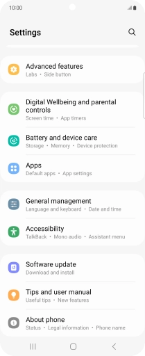 Press Battery and device care.