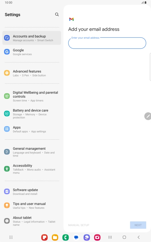 Press the field below 