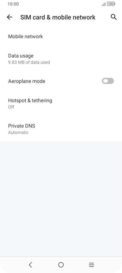 Press Mobile network.